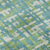 Piper Looms Mayfield Lines AMF1060 Turquoise Machine Washable Area Rug Swatch Image