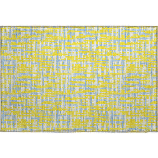 Piper Looms Mayfield Lines AMF1060 Yellow Machine Washable Area Rug Scatter Main Image