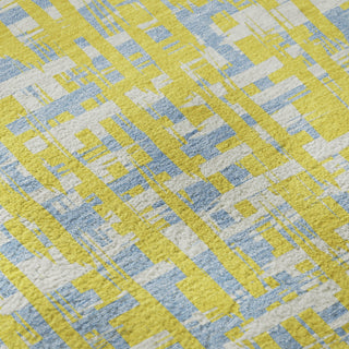 Piper Looms Mayfield Lines AMF1060 Yellow Machine Washable Area Rug Swatch Image