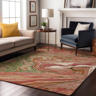 Piper Looms Mayfield Abstract AMF1061 Coral Machine Washable Area Rug Lifestyle Image Feature