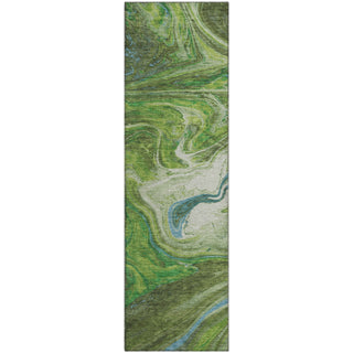 Piper Looms Mayfield Abstract AMF1061 Green Machine Washable Area Rug Runner Main Image