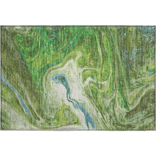 Piper Looms Mayfield Abstract AMF1061 Green Machine Washable Area Rug Scatter Main Image