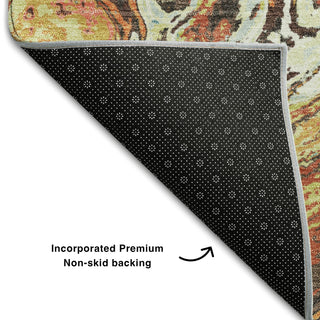 Piper Looms Mayfield Abstract AMF1061 Khaki Machine Washable Area Rug Backing Image