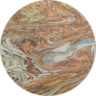 Piper Looms Mayfield Abstract AMF1061 Khaki Machine Washable Area Rug Round Main Image