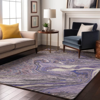 Piper Looms Mayfield Abstract AMF1061 Lavender Machine Washable Area Rug Lifestyle Image Feature