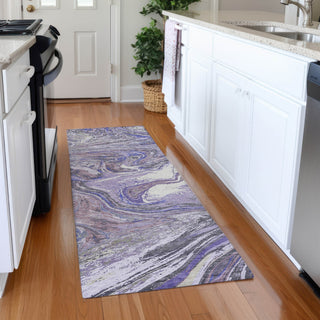 Piper Looms Mayfield Abstract AMF1061 Lavender Machine Washable Area Rug Runner Lifestyle Image Feature
