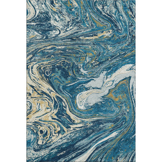 Piper Looms Mayfield Abstract AMF1061 Navy Machine Washable Area Rug main image
