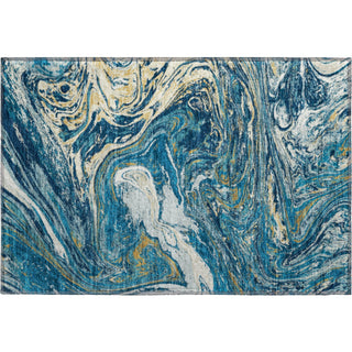 Piper Looms Mayfield Abstract AMF1061 Navy Machine Washable Area Rug Scatter Main Image
