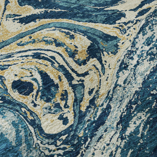 Piper Looms Mayfield Abstract AMF1061 Navy Machine Washable Area Rug Swatch Image