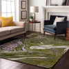 Piper Looms Mayfield Abstract AMF1061 Olive Machine Washable Area Rug Lifestyle Image Feature