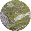 Piper Looms Mayfield Abstract AMF1061 Olive Machine Washable Area Rug Round Main Image