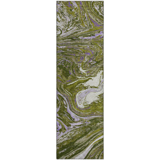 Piper Looms Mayfield Abstract AMF1061 Olive Machine Washable Area Rug Runner Main Image