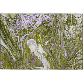 Piper Looms Mayfield Abstract AMF1061 Olive Machine Washable Area Rug Scatter Main Image