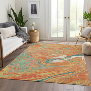 Piper Looms Mayfield Abstract AMF1061 Orange Machine Washable Area Rug Lifestyle Image Feature