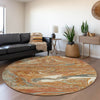 Piper Looms Mayfield Abstract AMF1061 Paprika Machine Washable Area Rug Round Lifestyle Image Feature