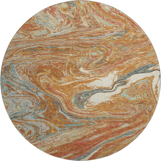 Piper Looms Mayfield Abstract AMF1061 Paprika Machine Washable Area Rug Round Main Image