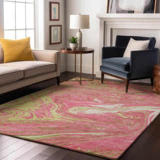 Piper Looms Mayfield Abstract AMF1061 Pink Machine Washable Area Rug Lifestyle Image Feature
