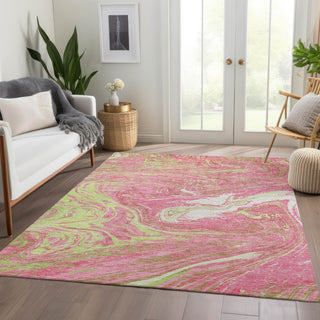 Piper Looms Mayfield Abstract AMF1061 Pink Machine Washable Area Rug Lifestyle Image Feature