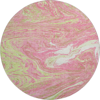 Piper Looms Mayfield Abstract AMF1061 Pink Machine Washable Area Rug Round Main Image