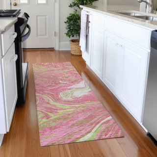 Piper Looms Mayfield Abstract AMF1061 Pink Machine Washable Area Rug Runner Lifestyle Image Feature