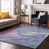 Piper Looms Mayfield Abstract AMF1061 Sky Machine Washable Area Rug Lifestyle Image Feature