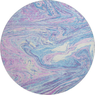 Piper Looms Mayfield Abstract AMF1061 Sky Machine Washable Area Rug Round Main Image