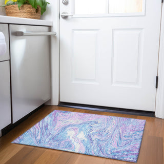 Piper Looms Mayfield Abstract AMF1061 Sky Machine Washable Area Rug Scatter Lifestyle Image Feature