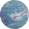 Piper Looms Mayfield Abstract AMF1061 Teal Machine Washable Area Rug Round Main Image