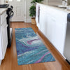 Piper Looms Mayfield Abstract AMF1061 Teal Machine Washable Area Rug Runner Lifestyle Image Feature
