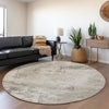Piper Looms Mayfield Abstract AMF1062 Beige Machine Washable Area Rug Round Lifestyle Image Feature