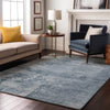 Piper Looms Mayfield Abstract AMF1062 Denim Machine Washable Area Rug Lifestyle Image Feature