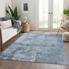 Piper Looms Mayfield Abstract AMF1062 Denim Machine Washable Area Rug Lifestyle Image Feature