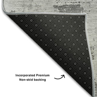 Piper Looms Mayfield Abstract AMF1062 Gray Machine Washable Area Rug Backing Image