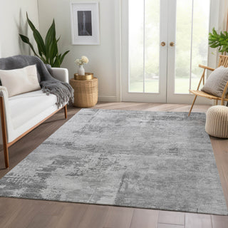 Piper Looms Mayfield Abstract AMF1062 Gray Machine Washable Area Rug Lifestyle Image Feature