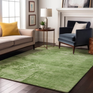 Piper Looms Mayfield Abstract AMF1062 Green Machine Washable Area Rug Lifestyle Image Feature