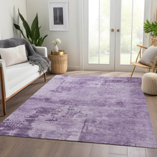 Piper Looms Mayfield Abstract AMF1062 Lavender Machine Washable Area Rug Lifestyle Image Feature