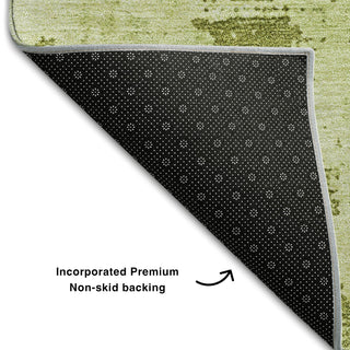 Piper Looms Mayfield Abstract AMF1062 Lime Machine Washable Area Rug Backing Image