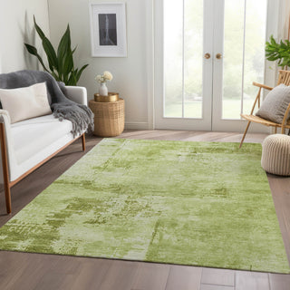 Piper Looms Mayfield Abstract AMF1062 Lime Machine Washable Area Rug Lifestyle Image Feature