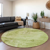 Piper Looms Mayfield Abstract AMF1062 Lime Machine Washable Area Rug Round Lifestyle Image Feature