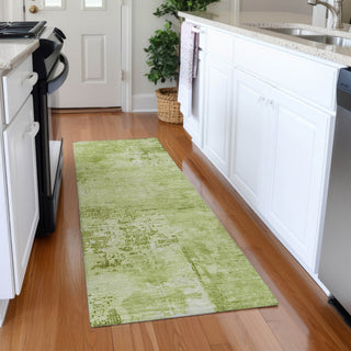 Piper Looms Mayfield Abstract AMF1062 Lime Machine Washable Area Rug Runner Lifestyle Image Feature