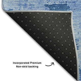 Piper Looms Mayfield Abstract AMF1062 Navy Machine Washable Area Rug Backing Image