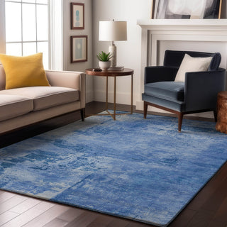 Piper Looms Mayfield Abstract AMF1062 Navy Machine Washable Area Rug Lifestyle Image Feature