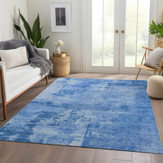 Piper Looms Mayfield Abstract AMF1062 Navy Machine Washable Area Rug Lifestyle Image Feature