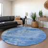 Piper Looms Mayfield Abstract AMF1062 Navy Machine Washable Area Rug Round Lifestyle Image Feature
