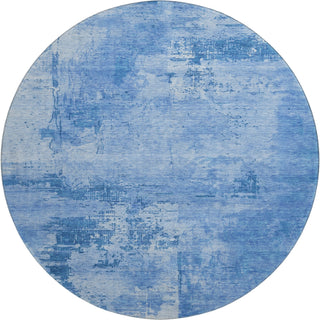 Piper Looms Mayfield Abstract AMF1062 Navy Machine Washable Area Rug Round Main Image