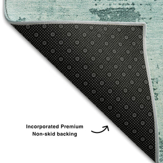 Piper Looms Mayfield Abstract AMF1062 Seafoam Machine Washable Area Rug Backing Image