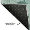 Piper Looms Mayfield Abstract AMF1062 Teal Machine Washable Area Rug Backing Image