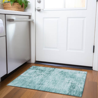 Piper Looms Mayfield Abstract AMF1062 Teal Machine Washable Area Rug Scatter Lifestyle Image Feature