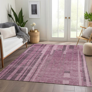 Piper Looms Mayfield Stripes AMF1063 Blush Machine Washable Area Rug Lifestyle Image Feature