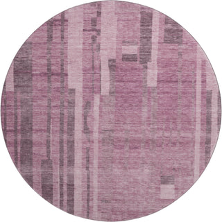 Piper Looms Mayfield Stripes AMF1063 Blush Machine Washable Area Rug Round Main Image